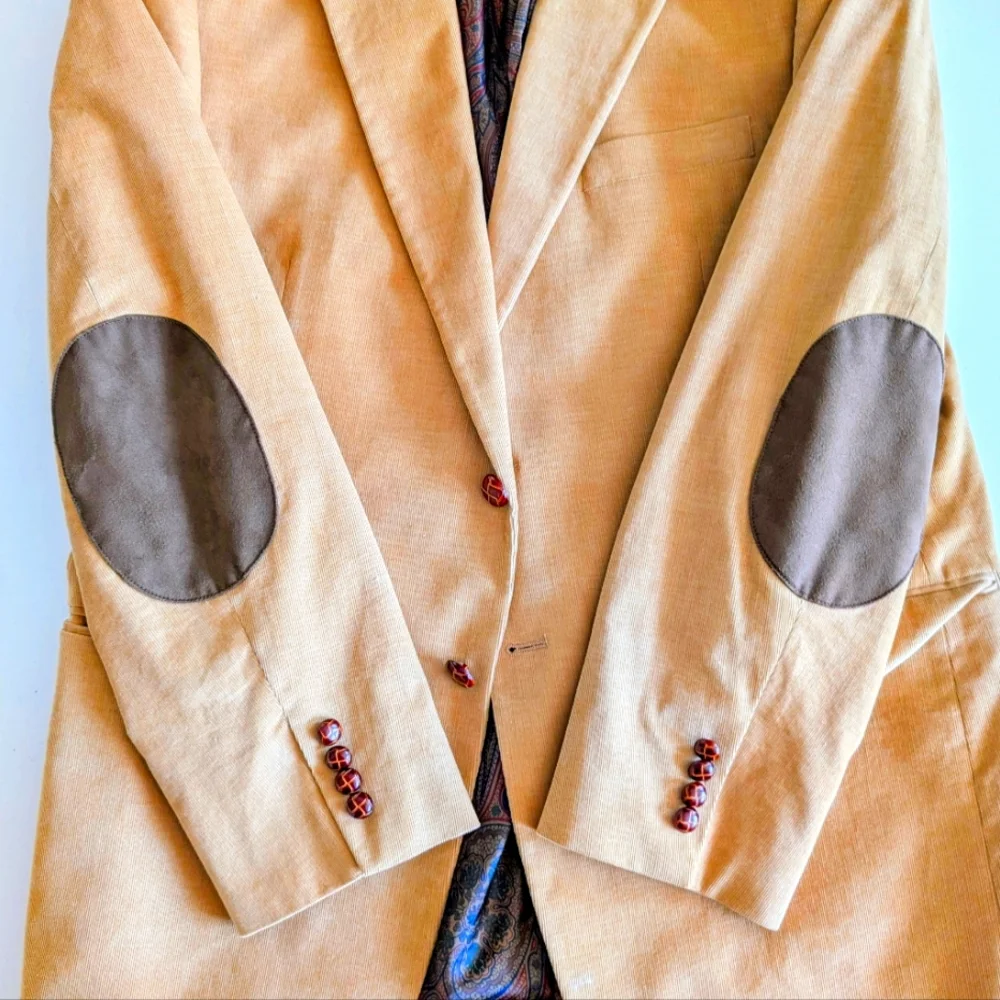 Lauren Ralph Lauren cotton corduroy, 2 button sport coat elbow protectors. 40 R
